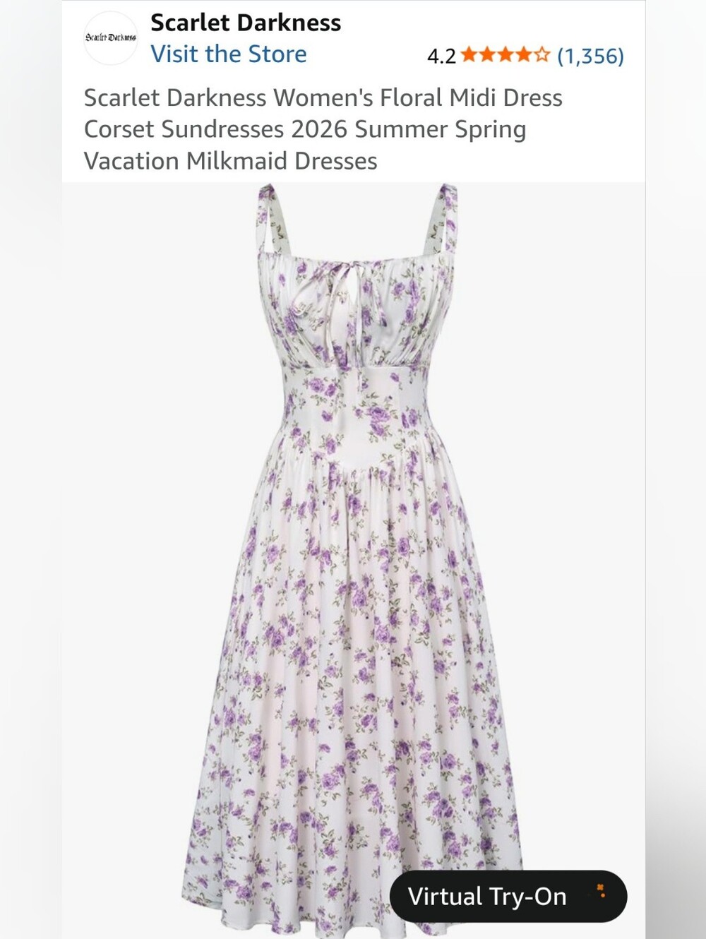 Women's Lavender Floral Midi Sundress